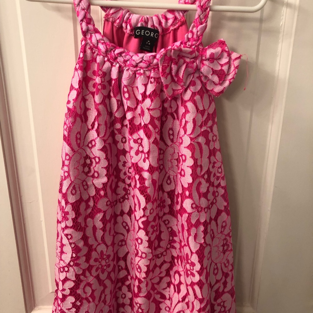 Pink Floral Lace Dress